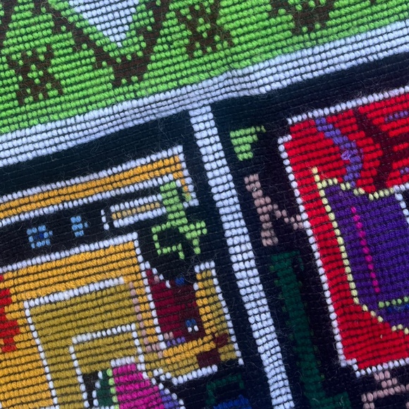 Chinese Zodiac Wall Hanging Bright Rainbow Textile Art Handmade VIntage - Picture 4 of 14